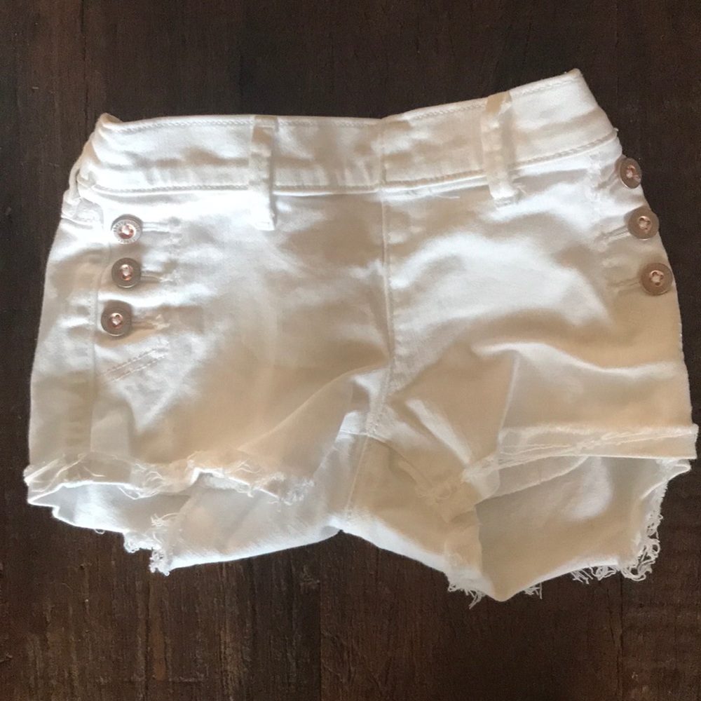 Abercrombie kids white jean shorts